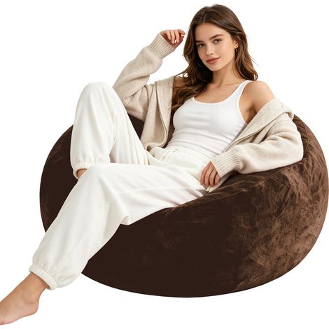 Sac de haricots 4FT, chaise de sac de haricots, canapé pour adultes, chaise de lecture douce et confortable, adaptée pour les chambres, balcons et autres lieux (1/5)