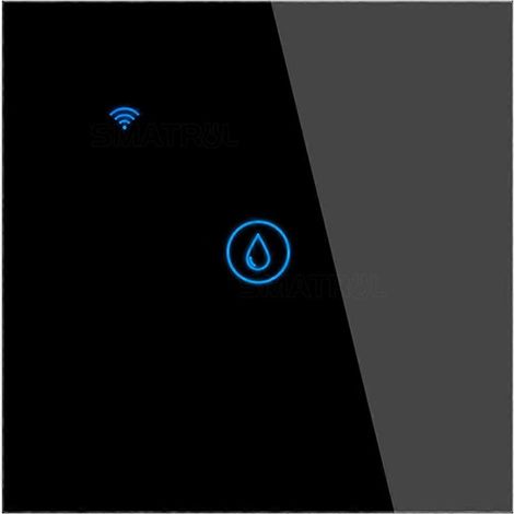 Interrupteur tactile intelligent WiFi 40 A pour chauffe-eau Tuya Smart Life, minuterie, commande vocale, panneau en verre, interrupteur mural noir (1/5)