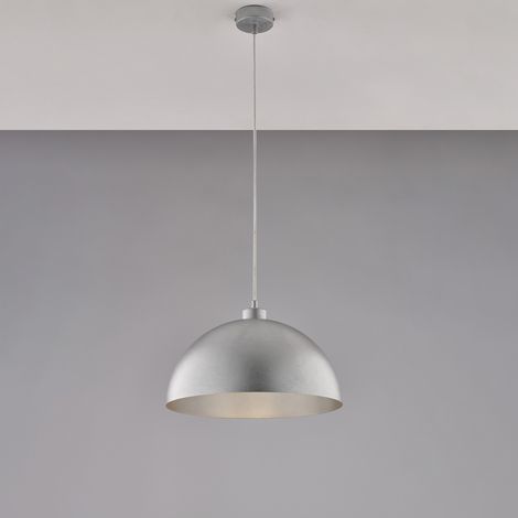 Sospensione diametro 35 ferro in laccato bianco con decorazione argento antico con cavo elettrico regolabile 1 luce H.21 - MAX 121 - Ø35