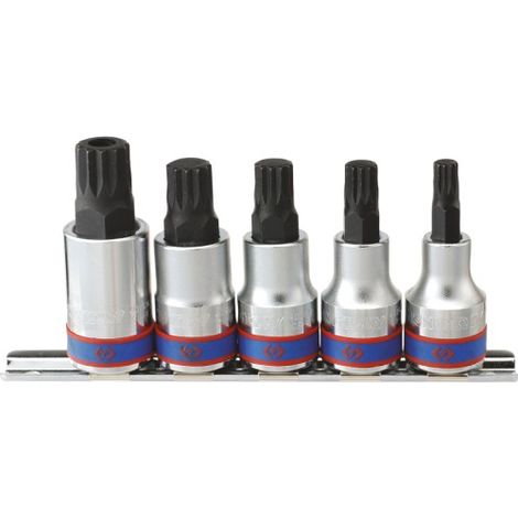 Jeu de douilles XZN 1/2' sur rail – Set de 5 douilles M8, M10, M12, M14, M16 – Pour fixations spécifiques et mécanique – King Tony (1/5)