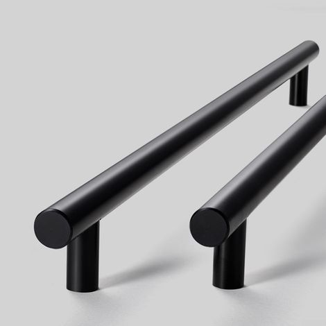 Tirador para puerta de cajón de armario AIDUCHO de acero inoxidable negro tipo T de 8 pulgadas, 4 piezas (1/5)