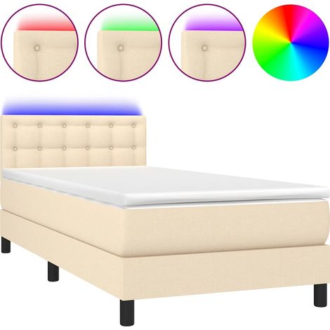 Maison Exclusive - Cama box spring colchón y luces LED tela color (1/5)