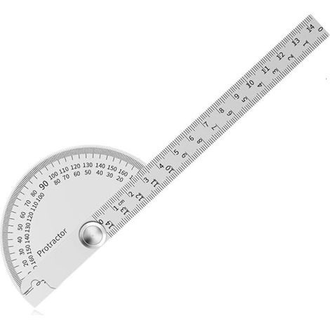Goniometro a 180 gradi, calibro di ricerca con braccio per ingegneri, righello angolare regolabile, goniometro goniometro, goniometro in acciaio inossidabile, goniometro angolare a testa tonda (1/3)