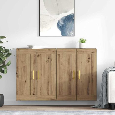 vidaXL Wandmontierter Schrank 2 pcs Artisan-Eiche 69,5 x 34 x 90 cm (1/5)