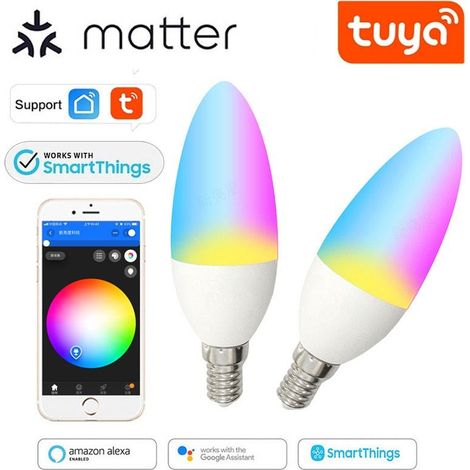 Tuya Lampadina a Candela LED Smart Matter WiFi RGB+CCT E14 (1/4)