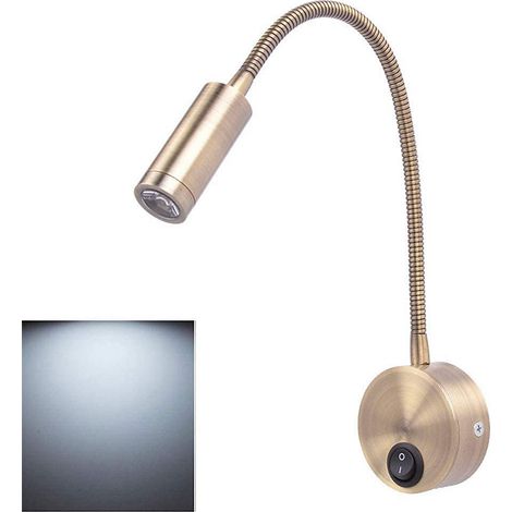 Lampe de chevet avec interrupteur à la base Lampe de lecture murale flexible,Spot LED de style européen,Lumière blanche,3W,6000K (1/5)
