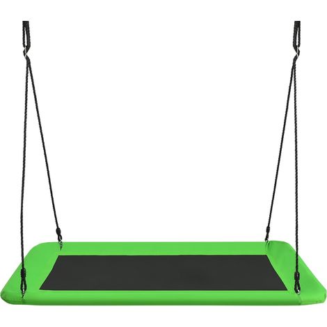 Altalena a piattaforma 150 x 80 cm peso 315 kg regolabile per interni/esterni moderna tessuto oxford verde 200010523