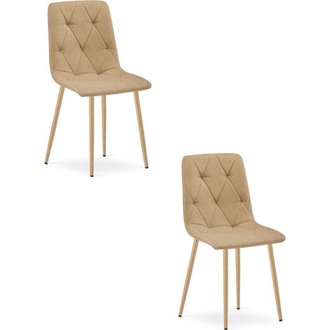 Sedia Libra - tessuto marrone / gambe color legno x 2 (1/5)