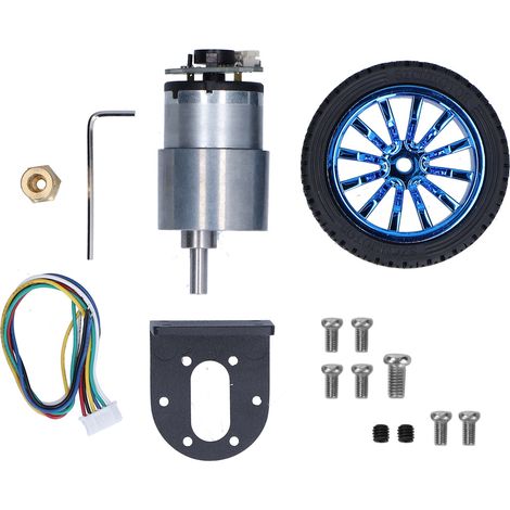 Kit de moteur d'encodeur, arbre de 6mm avec support de montage pour Robot de voiture intelligent, bricolage DC6V JGB37-5201000 tr/min (1/5)