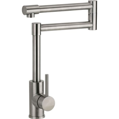 Mezclador monomando fregadero cocina acero inoxidable AISI 304 con caño giratorio para llenado ollas Pollini Acqua Design RB5202 Acero inoxidable (1/3)