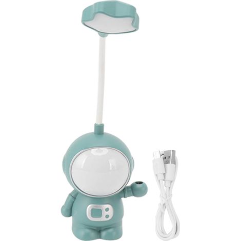 Lampe de chevet LED 3W rechargeable par USB, protection des yeux, forme unique, portable, lumière douce et chaude, idéale pour la lecture et les études dans la chambre (vert). (1/5)