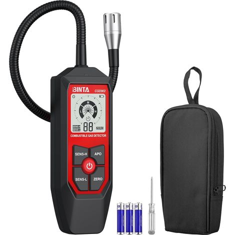 Détecteur de Gaz avec Col de Cygne Flexible de 18,5 Pouces, Détecteur de Fuite de Gaz Portable avec Alarmes Sonores et Visuelles, Propane, Gaz Naturel, Gaz Combustible pour Maison, RV, HVAC (1/5)