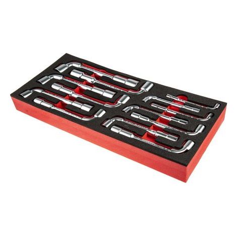 Facom – Module de 13 clés à pipe débouchées métriques – Plateau mousse pour servantes – Largeur 45 mm – Longueur 188 mm (1/3)