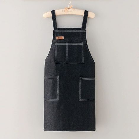 Schürze, Arbeitsschürze mit 3 Taschen, hitzebeständig und flammhemmend, verstellbare Träger von M bis XXXL für Damen und Herren (1/3)