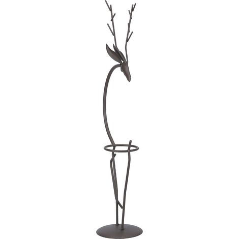 Cachepot en Verre Transparent pour Plantes Hydroponiques, Support en Fer Forgé Forme de Cerf, Décoration de Salon, Modèle A (1/5)