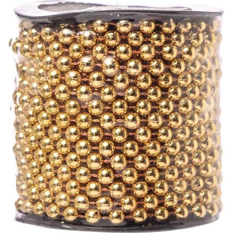ARPIMEX Ghirlanda Perle Natale D 6 Mm L 10 Mt Plastica Oro