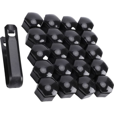 20 caches écrou roue noir 21mm hex intérieur plastique – Capuchons poussière moyeu auto universel voitures camions SUV (1/5)