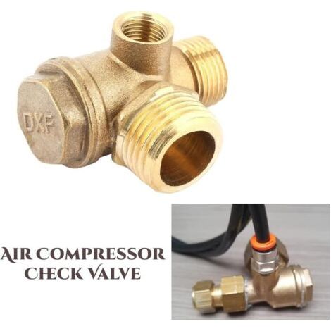 Clapet anti-retour de compresseur à 3 ports, connecteur de tube fileté mâle 20 x 16 x 10 mm (20 x 16 x 10 mm) (1/3)