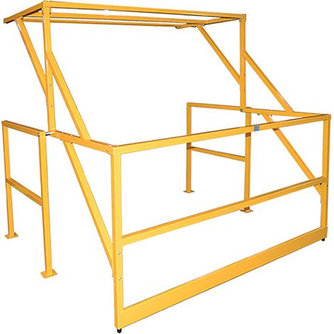 Rayonnage Direct – Barrière écluse basculante pour mezzanine – Largeur 2042mm – Système basculant pour sécurité des opérateurs – BEB2000