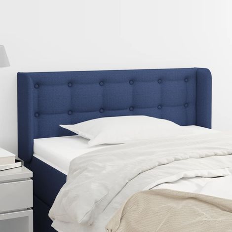 Tête de lit avec oreilles Style Classique Armoire de lit - Bleu 83x16x78/88 cm Tissu BV746291 - BonneVie (1/5)