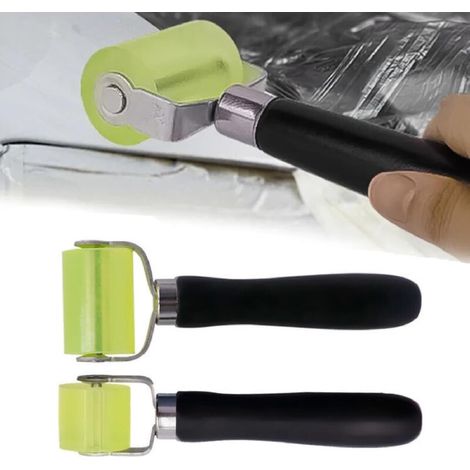 Rouleau de Couture en Caoutchouc,Rouleau de Pression à Main,Papier Peint Couture Outil à Main Rouleau 2PC Pression en Silicone Rouleau pour Encoller Les Bords et Souder Les Bâches en PVC