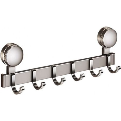 Ganchos de ducha con ventosa Crezuo Space de aluminio y ABS: ganchos ajustables y con adhesión a múltiples superficies para baño, cocina y sala de estar.