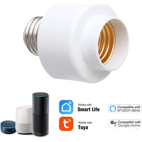 Douille d'ampoule intelligente Tuya Smart Slampher WiFi E27 sans fil avec minuterie en temps réel pour ampoules intelligentes ( ) (1/5)