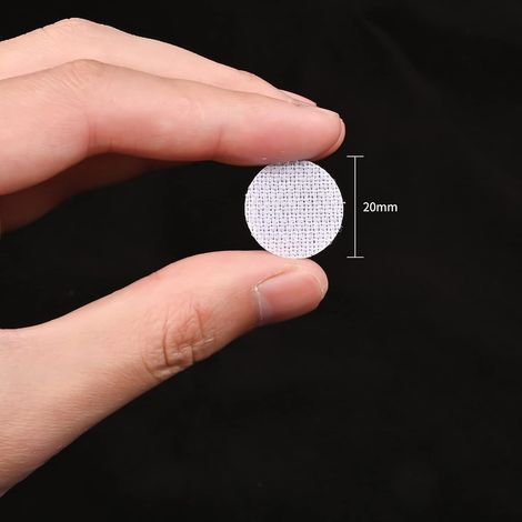 Cercles avec Crochet et Boucle Adhésifs, 300 Paires 20 mm Scratch Autocollant Rond, en Polyester, solution de rangement résistante et facile à entretenir, prête à l'emploi (1/5)
