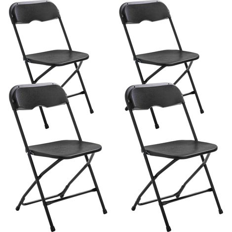 Lot de 4 chaises pliantes noires de réception (1/8)