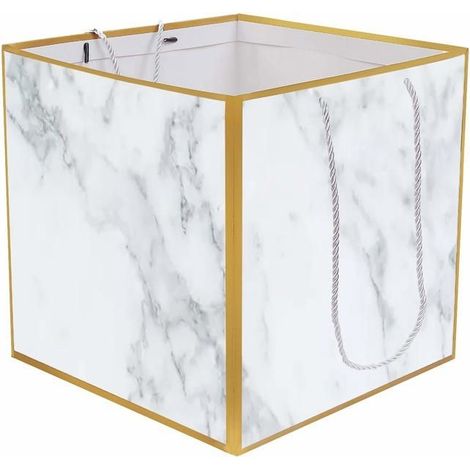 Lot de 8 sacs-cadeaux extra larges en marbre de qualité supérieure, sacs-cadeaux géants carrés de 11,8 pouces, grands (1/5)
