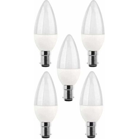 BUNTHAUS 5er-Packung B15 LED-Lampen, 5W Glühlampe, 220V 270 lm, 3000K Tageslicht, B15 Bajonettsockellampe, [Energieeffizienzklasse A+].