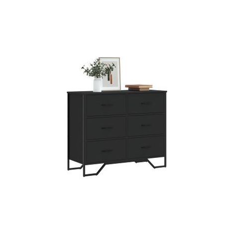 Commode noir 91x35,5x74,5 bois d'ingénierie (1/5)