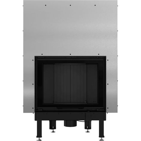 Kamineinsatz aus Stahl KRATKI NADIA 10 kW Ø 200 mit Schiebetür schwarz Verkleidung (1/5)
