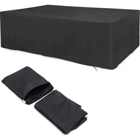 Telo di copertura impermeabile per mobili da giardino in tessuto Oxford 210D - 308x138 cm - Nero (1/5)