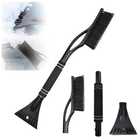 Grattoir à glace et brosse à neige 2 en 1, brosse à neige pour voiture, grattoir à glace de voiture, brosse à neige détachable, brosse à neige, noir (1/5)