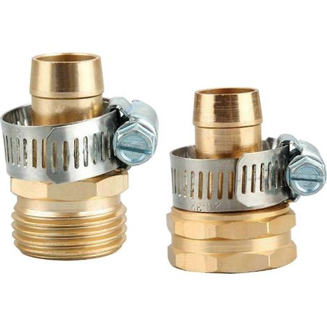 Embout de réparation robuste en laiton de 5/8" pour tuyau d'arrosage et adaptateur.