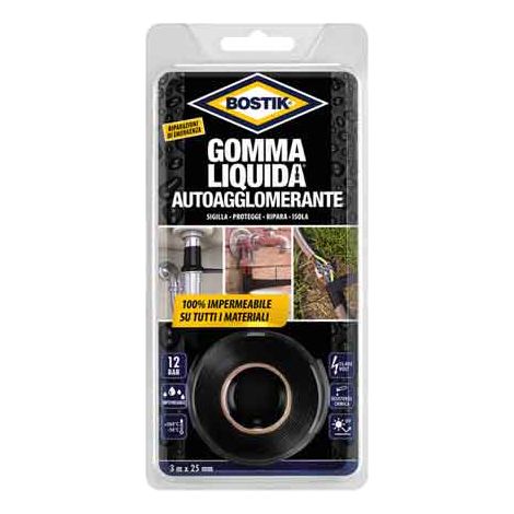 GOMMA LIQUIDA AUTOAGGLOMERANTE BOSTIK mm 25x3 mt - BOSTIK