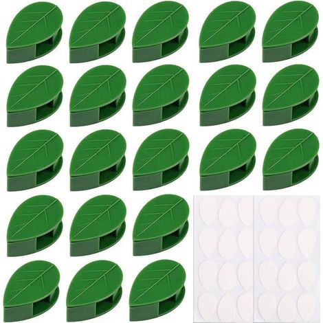 80 Pièces Clips Plantes Fixation de Plantes, Clip Plante Grimpante Mur, Clips Plantes Auto-adhésifs en Forme de Feuille, Clips de Support pour Plantes Grimpantes Mur Jardinage Vignes Légumes (1/4)