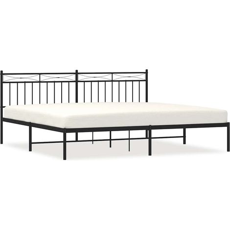 Maison Exclusive - Bettgestell mit Kopfteil Metall Schwarz 193x20 (1/5)