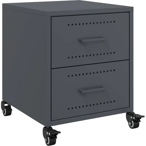 Maison Exclusive - Nachttisch Anthrazit 36x39x43,5 cm Stahl