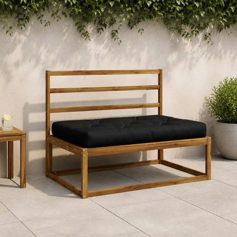 vidaXL Cojín para Pallet VIANEN 100% Poliéster Negro 120 x 80 x 12 cm (1/5)