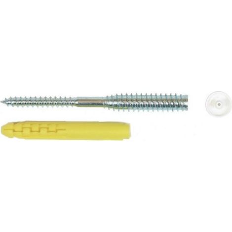 Scatola 100 viti Top Rock in PVC 6x100 FISSI ING - Filetto 45 mm - Tappi bianchi - A430160