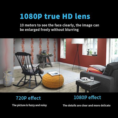 Filiyano-Caméra de surveillance WiFi sans fil 1080P HD, babyphone de sécurité grand angle 160° avec vision nocturne Ou[PL]