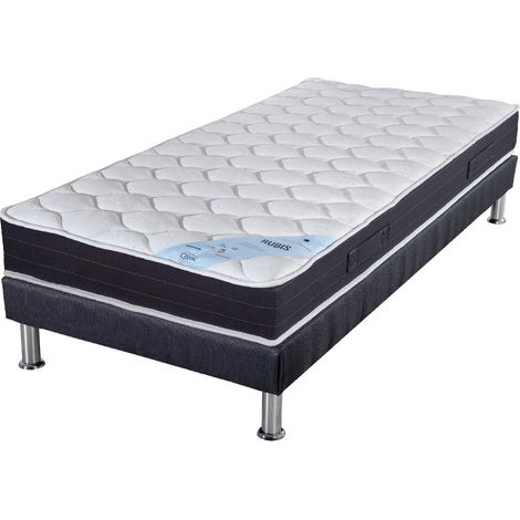 Matelas ressort + Sommier SR9 Deco 90x190 Rubis - Hauteur 21 cm - Soutien très ferme (1/5)