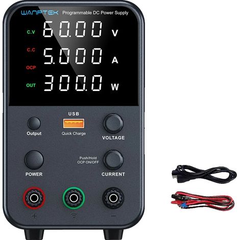 Fuente de alimentación de CC, control de voltaje ajustable, doble voltaje de entrada, WPS605H 60V 5A (1/2)