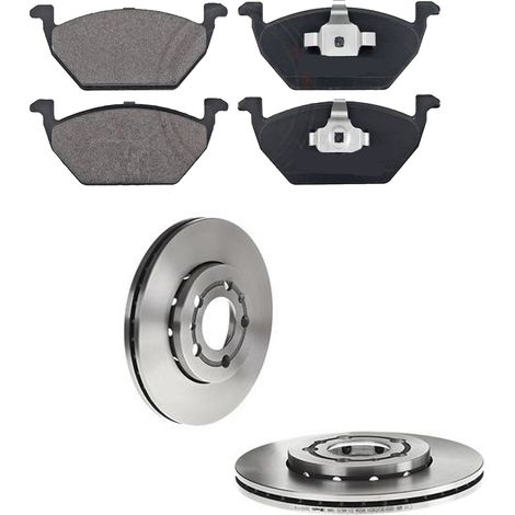 KIT FRENI ANTERIORI compatibile con VW POLO V TRE VOLUMI (602,602,612,614) - DISCHI + PASTIGLIE OEM: P 85 041 , P 85 121 / 16880 , 16882 /SOSTITUZIONE DIRETTA/BASSA POLVERE/SILENZIOSO (1/5)