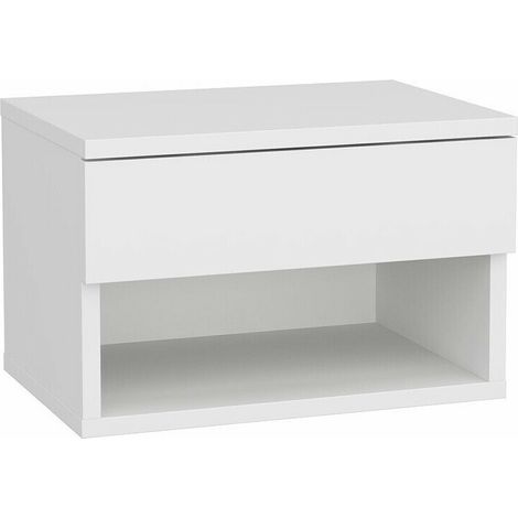 Comodino Kailua 1504, Bianco, 32x45x29cm, Truciolare laminato (1/5)