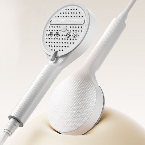 Pommeau de douche réglable en hauteur, grand panneau cascade puissant pommeau de douche d'appoint douche à domicile 5 modes-Blanc (1/5)
