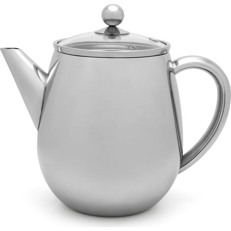 Theiere Avec Infuseur, Filtre à Thé Inox, 1,1 Litres - Argent (1/5)