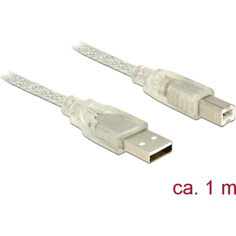Delock cable usb 2.0 tipo-a macho  usb 2.0 tipo-b macho de 1 m transparente